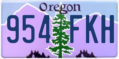 OR license plate 954FKH