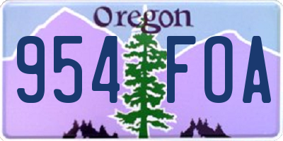 OR license plate 954FOA