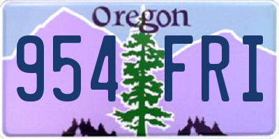 OR license plate 954FRI