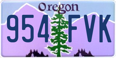 OR license plate 954FVK