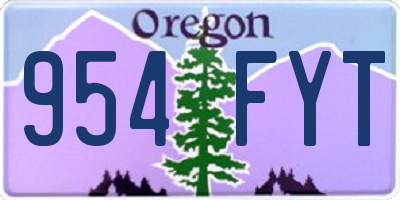 OR license plate 954FYT