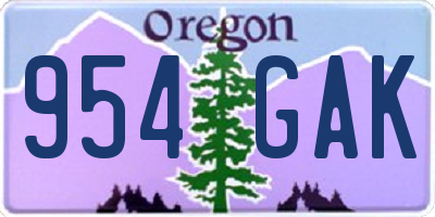 OR license plate 954GAK