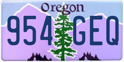 OR license plate 954GEQ