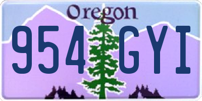 OR license plate 954GYI