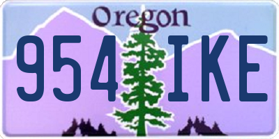 OR license plate 954IKE