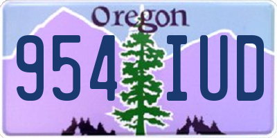 OR license plate 954IUD