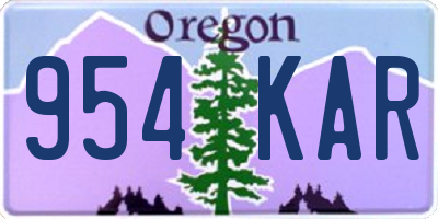OR license plate 954KAR