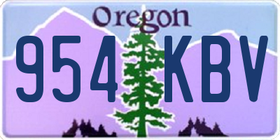 OR license plate 954KBV