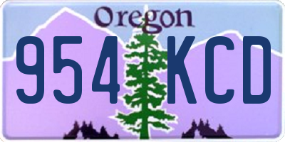 OR license plate 954KCD