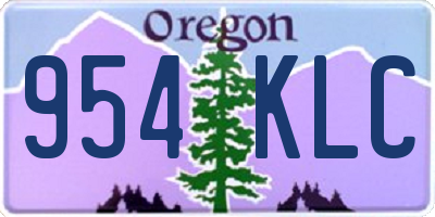 OR license plate 954KLC