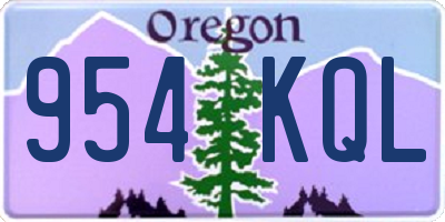 OR license plate 954KQL