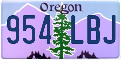 OR license plate 954LBJ