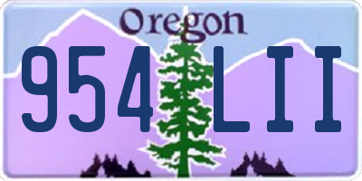 OR license plate 954LII