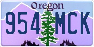 OR license plate 954MCK