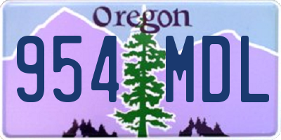 OR license plate 954MDL