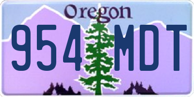 OR license plate 954MDT