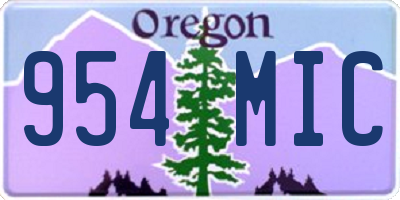 OR license plate 954MIC