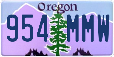 OR license plate 954MMW