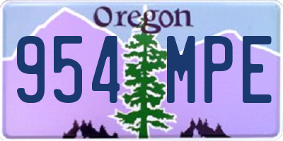 OR license plate 954MPE