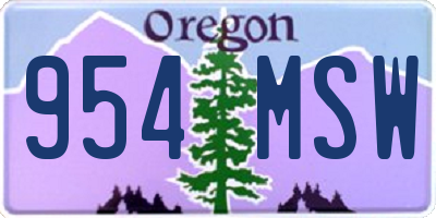 OR license plate 954MSW