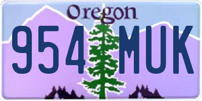 OR license plate 954MUK