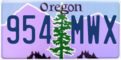OR license plate 954MWX