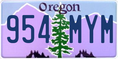 OR license plate 954MYM