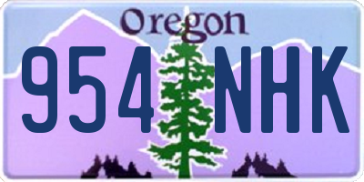 OR license plate 954NHK