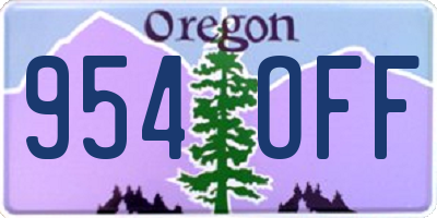 OR license plate 954OFF