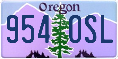 OR license plate 954OSL