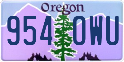 OR license plate 954OWU