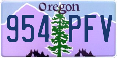 OR license plate 954PFV