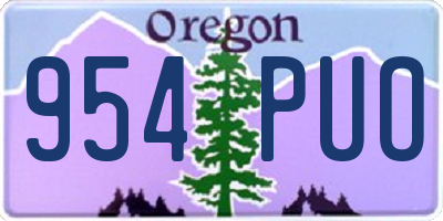 OR license plate 954PUO