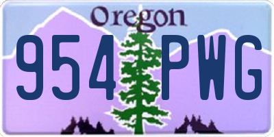 OR license plate 954PWG