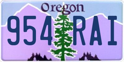 OR license plate 954RAI