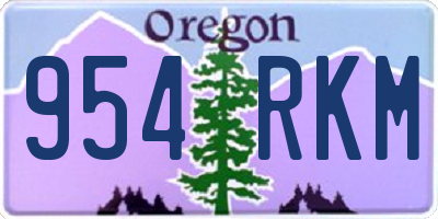 OR license plate 954RKM