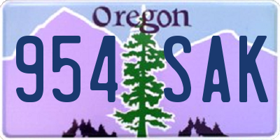 OR license plate 954SAK
