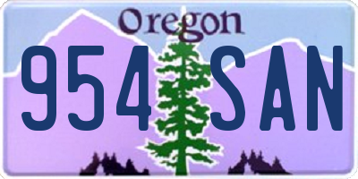 OR license plate 954SAN