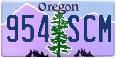OR license plate 954SCM