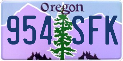 OR license plate 954SFK