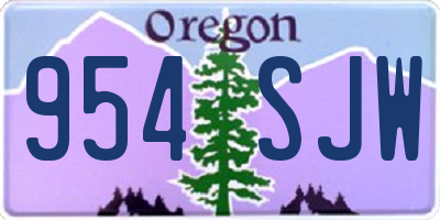 OR license plate 954SJW