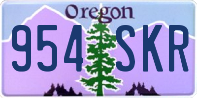 OR license plate 954SKR