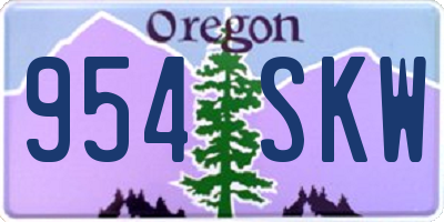 OR license plate 954SKW