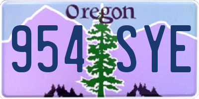OR license plate 954SYE