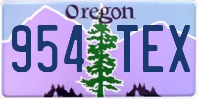 OR license plate 954TEX