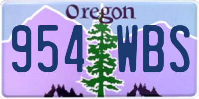 OR license plate 954WBS