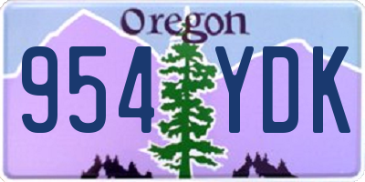 OR license plate 954YDK
