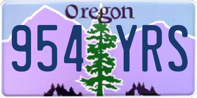 OR license plate 954YRS