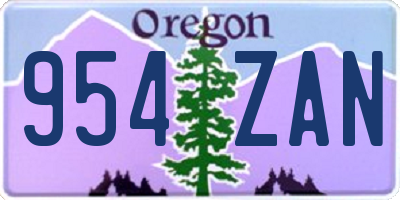 OR license plate 954ZAN