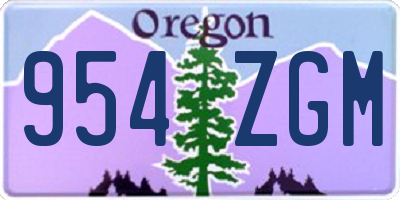 OR license plate 954ZGM